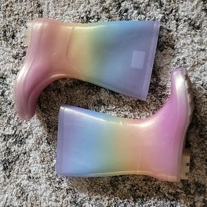 Girls size 2 rain boots rainbow color